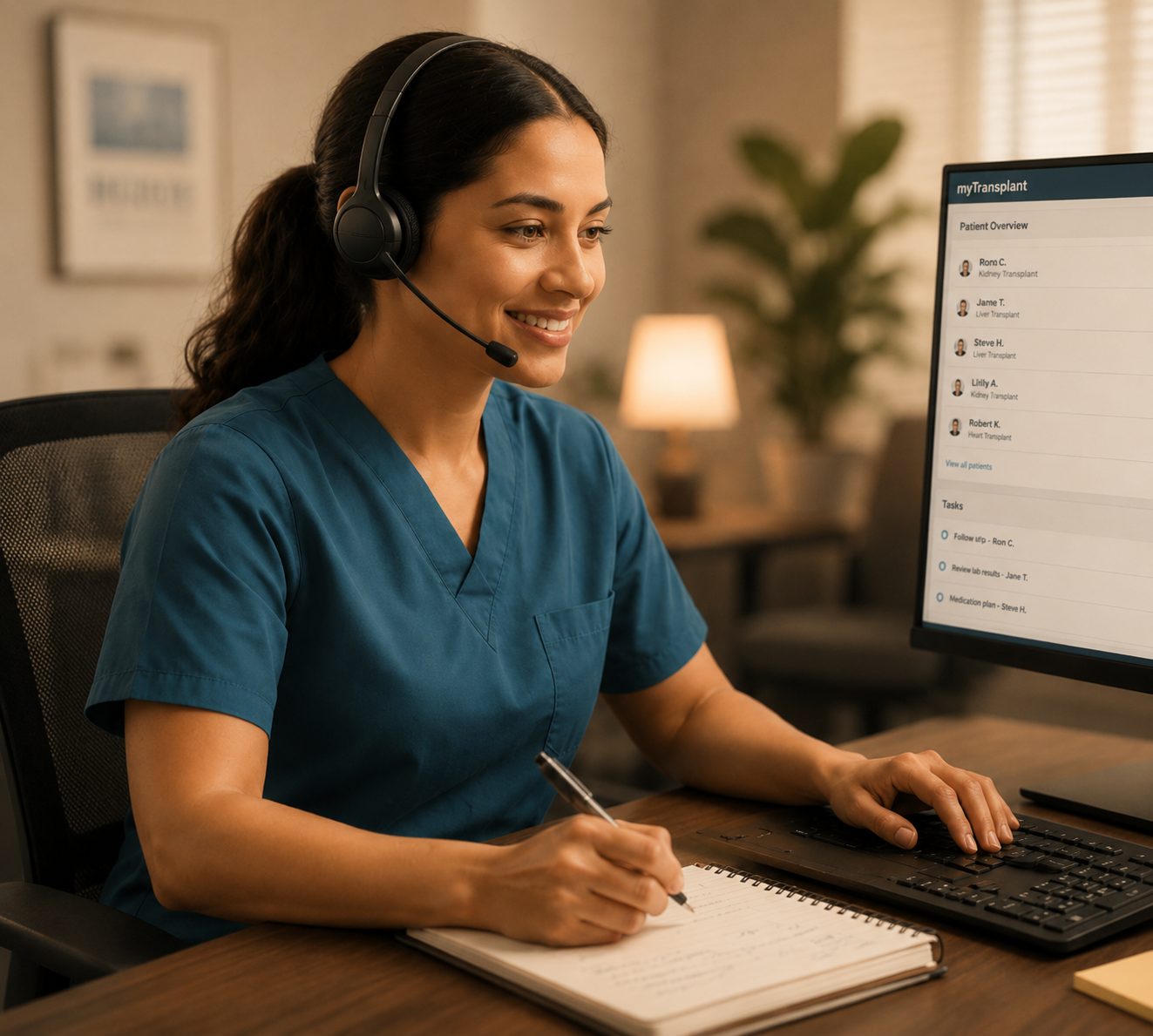 Transplant coordinator on a call